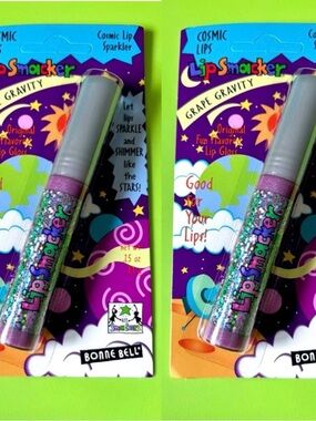 HTF Vintage Bonne Bell Lip Smacker GRAPE GRAVITY Cosmic Lips Sparkler Gloss Balm